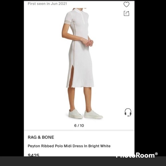 Rag&Bone Ribbed Polo Midi Dress - Picture 6 of 6